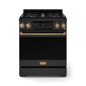 Gordon Ramsay by THOR Kitchen 30 Inch Professional Gas Range with Tilt Panel Touch Control in Black/Bronze