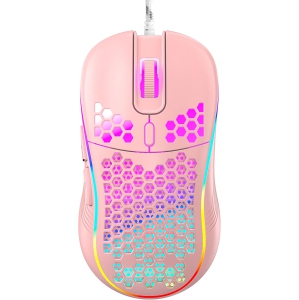 RisoPhy Honeycomb Wired Gaming Mouse, RGB Backlight and 7200 Adjustable DPI, Ergonomic and Lightweight USB Computer Mouse with High Precision Sensor for Windows PC & Laptop Gamers