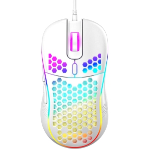 RisoPhy Honeycomb Wired Gaming Mouse, RGB Backlight and 7200 Adjustable DPI, Ergonomic and Lightweight USB Computer Mouse with High Precision Sensor for Windows PC & Laptop Gamers