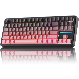 RisoPhy X87 Wireless Mechanical Keyboard,80% Tri-Mode BT5.0/2.4GHz/USB-C Hot Swappable Custom Keyboard,5000 mAh battery, Gasket Structure, RGB Backlit, Side Printed Gaming Keyboard
