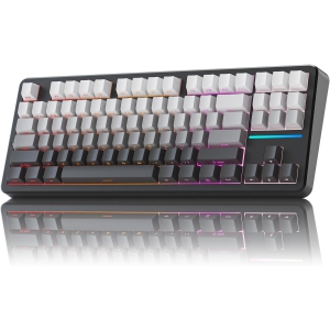 RisoPhy X87 Wireless Mechanical Keyboard, 10000 mAh Battery, 75% Keyboard with Huano Arctic Switch BT5.0/2.4GHz/USB-C Hot Swappable Custom Keyboard, Gasket Structure - Black Gray
