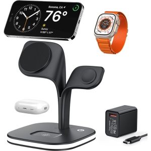 Wireless Charging Station for Magsafe Charger,Charging Station for Multiple Devices,Wireless Charger for iPhone 16/15/14/13/12 Series,Apple Watch Series 1-10
