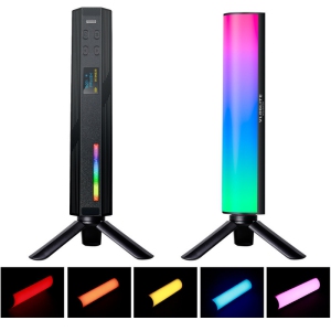 1-pcs LED Video Light, Rechargeable Photography Light Bar RGB Fill Light 2500K-9000K Dimmable CRI95 + LCD Screen Magnetic Back with Tripod for Vlog Live Streaming