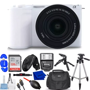 Sony ZV-E10 II Mirrorless Camera with 16-50mm Lens (White) ZVE10M2KW - 12PC Kit Open Box