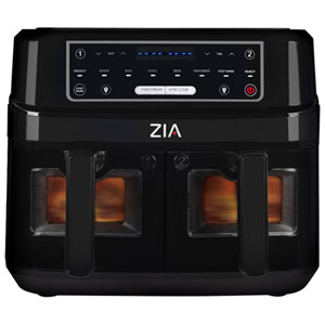 ZIA 8-in-1 SmartCrisp Dual Basket Air Fryer - 9L/9QT - Black