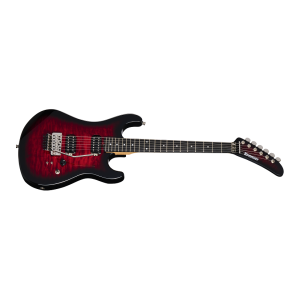 Kramer 84 HH Quilt Electric Guitar with Gigbag - Red Burst