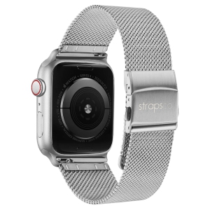 StrapsCo Pro Mesh Strap For Apple Watch - Silver - Medium-Long - 40mm/41mm/42mm