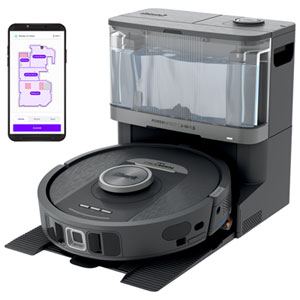 Shark PowerDetect Bagless Robot Vacuum & Mop for Multi-Surface with NeverTouch Base, Auto-Emptying, Wi-Fi - Black