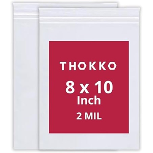 Clear Reclosable Bags, Single Track Zipper 2 Mil Thickness Zip Plastic Poly Bags (100) (8x10)