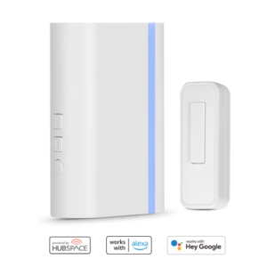 Defiant Wireless Wi-Fi Connected Smart Plug-In White Doorbell Kit with Wireless Push Button Powered by Hubspace