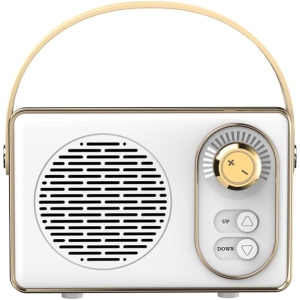 5.0 Retro 5W Portable Speaker, Old Vintage Mini Bluetooth Wireless Speaker with Strong Bass 500mAh Rechargeable Battery up to 6H, Camping, Party, Via AUX, TF Memory Card, USB Drive
