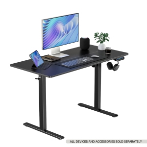 Huanuo 140 x 60cm (55x24″) Black Electric Height Adjustable Standing Desk. Perfect for a Computer Workstation Home & Office.