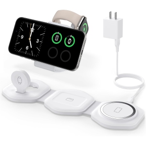 3 in 1 Charging Station for Apple Devices - Foldable Magnetic Wireless Travel Charger Multiple Devices - Travel Charging Pad