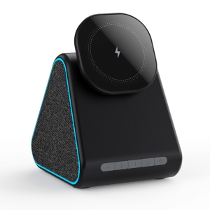 2 in 1 Bluetooth Speaker Wireless Charging Station for IPhone, Strong Magnetic Wireless Charger for iPhone 16/15/14/13/12 Gift