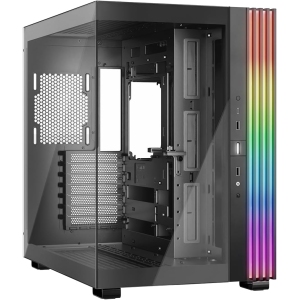 be quiet! Light Base 600 DX Black PC Case, Stunning Panoramic View, Show Case, Dual Chamber Design, Solid ARGB LED Strip, Inverted and Horizontal Usable, Backside Connector Design