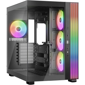 be quiet! Light Base 600 LX Black PC Case, Stunning Panoramic View, Show Case, Dual Chamber Design, Solid ARGB LED Strip, 4 Light Wings LX PWM Fans, Inverted and Horizontal Usable