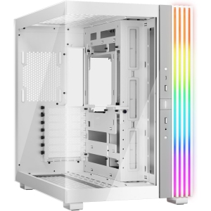be quiet! Light Base 600 DX White PC Case, Stunning Panoramic View, Show Case, Dual Chamber Design, Solid ARGB LED Strip, Inverted and Horizontal Usable, Backside Connector Design