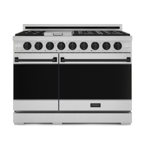 Gordon Ramsay by THOR Kitchen 48 Inch Professional Gas Range with Double Oven in Stainless Steel/Black