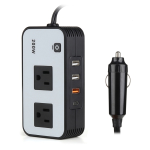 axGear Car Power Inverter 200W USB AC Port 110V Outlet Car Cigarette Lighter