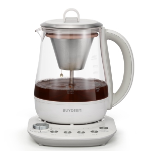 BUYDEEM K156 Tea Maker, Electric Tea and Coffee Kettle with Removable Brewer, Preset Brewing Programs Coffee Maker with Temperature Control, Automatic Shut off, 1.5 L