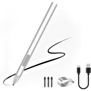 Stylus Pen for Microsoft Surface Pro 9/8/7/6/5/4/3/X Surface Laptop/Book/Studio Surface Go/Go2/Go3, 4096 Pressure Sensitivity, Magnetic Attachment, USB Charging, Palm Rejection