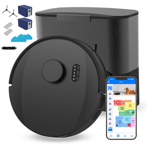 bObsweep UltraVision Robot Vacuum & Mop for Multi-Surface with Self-Emptying Dock, LiDAR, Wi-Fi, 8000Pa - Carbon Steel