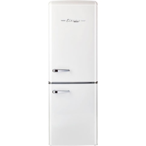 Unique Retro 22" 7 Cu. Ft. Bottom Freezer Refrigerator (UGP-215L W AC) - Marshmallow White