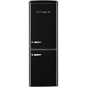 Unique Retro 22" 7 Cu. Ft. Bottom Freezer Refrigerator (UGP-215L B AC) - Midnight Black