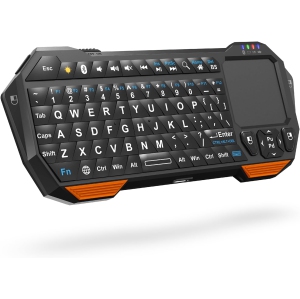 Mini Bluetooth Keyboard (QWERTY Keypad), Wireless Portable Lightweight with Built-In Touchpad, Compatible with Apple TV, PS4, HTPC/IPTVVR Glasses, Smartphones and more