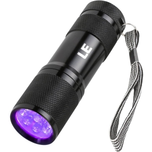 LE UV Flashlight, Handheld Black Light Flashlight, 9 LED 395nm Ultraviolet Flashlight, Pet Urine Stain Detector, 3 AAA Batteries Included, Find Stains on Clothes