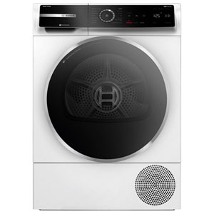 Bosch 500 Series 4 Cu. Ft. Compact Stackable Ventless Heat Pump Electric Dryer with Moisture Sensing, Heat Pump, Energy Star & Wi-Fi (WQB245B0UC) - White