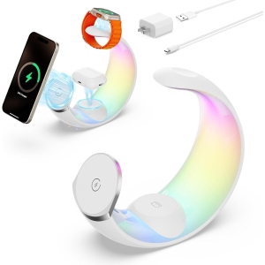 3 in 1 Wireless Charging Station for Apple iPhone 16/16 Pro Max/16 Pro/16 Plus/15/14/13/12/11/10/9/8/SE,Apple Watch,Airpods/Airpod Pro,Charger Stand for Multiple Devices