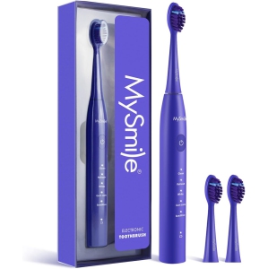 MySmile DY156 Sonic Electric Toothbrush for Adults, Rechargeable Battery Toothbrush Portable with 3 Brush Heads, 2 Mins 5 Modes Smart Timer, 45000VPM, On Charge for 60 Days