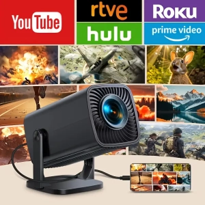 Portable Mini Projector with 180° Rotation, Full HD 1920x1080P, Multi-Device Compatibility, Indoor/Outdoor Use -Canada Plug