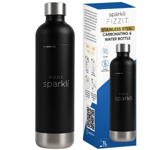 FIZZIT Stainless Steel Carbonation Bottle and Water Bottle | Compatible With Philips Carbonation Soda Maker and Aarke Soda Makers, Dishwasher Safe