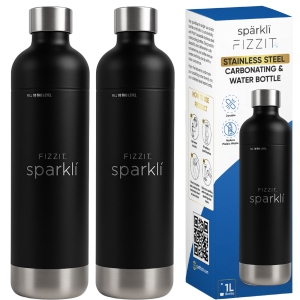 FIZZIT Stainless Steel Carbonation Bottle and Water Bottle | Compatible With Philips Carbonation Soda Maker and Aarke Soda Makers, Dishwasher Safe