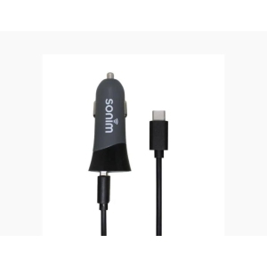 Sonim Built For Life Dual USB Car Charger Adapter With Extended Length Cable | Color: Black