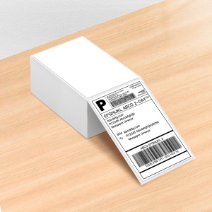 Nelko Genuine 4x6 Direct Thermal Shipping Label (Pack of 500 Fan-Fold Labels), Nelko 4x6 Thermal Labels for Nelko PL70E Shipping Label Printer, Commercial Grade