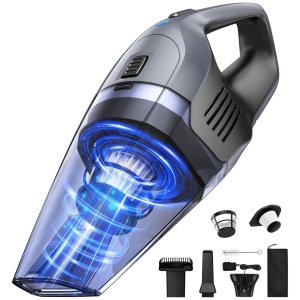 8000Pa Cordless Bagless Handheld Vacuum for Home & Car Pet Hair with 30 min Runtime, Lightweight, Crevice Tool