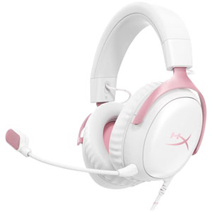 HyperX Cloud III Wired Gaming Headset for Xbox Series X|S / Xbox One / PC / PS4 / PS5 / Nintendo Switch - White/Pink