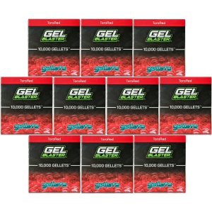 Gel Blaster Gellets - Official Refill Ammo for Gel Blasters - Increased Blasting Performance & Accuracy - Non-Toxic, No Cleanup, Stain-Free (100,000 - Red)