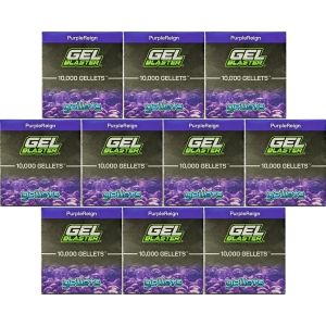 Gel Blaster Gellets - Official Refill Ammo for Gel Blasters - Increased Blasting Performance and Accuracy - Non-Toxic, No Cleanup, Stain-Free (100,000 - Purple)