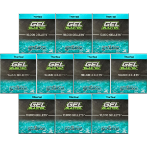 Gel Blaster Gellets - Official Refill Ammo for Gel Blasters - Increased Blasting Performance and Accuracy - Non-Toxic, No Cleanup, Stain-Free (100,000 - Teal)