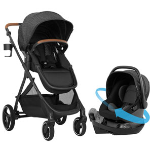 Evenflo Shyft Intuiti Travel System with Revolve180 LiteMax NXT Infant Car Seat - Black