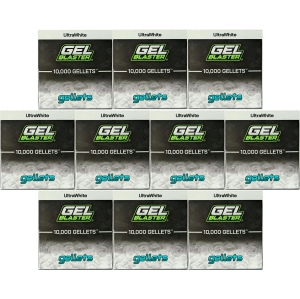 Gel Blaster Gellets - Official Refill Ammo for Gel Blasters - Increased Blasting Performance and Accuracy - Non-Toxic, No Cleanup, Stain-Free (100,000 - White)