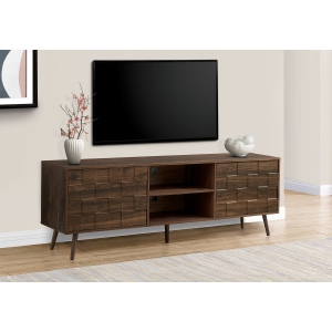 Monarch Specialties I 2787 - Tv Stand, 72 Inch, Console, Media Entertainment Center, Storage Cabinet, Bedroom, Living Room, Walnut Laminate, Mid Century
