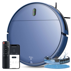 Teendow Robot Vacuum & Mop for Hard Floors & Carpet with 4500Pa Suction, App & Voice, 120 min Runtime, Auto-Charge - Blue