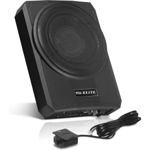 BOSS Audio Systems Elite SLIM10 Amplified Car Subwoofer - Low Profile, 10 Inch Subwoofer, Remote Subwoofer Control, for Vehicles Needing Bass with Limited Space