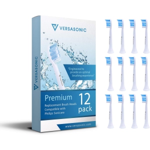 12-Pack of Premium Brush Heads by Versasonic. Compatible Replacement Brush Heads for Philips Sonicare, DiamondClean