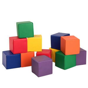Gymax 12-Piece 8'' PU Foam Big Building Blocks Colorful Soft Blocks Play Set For Kids
